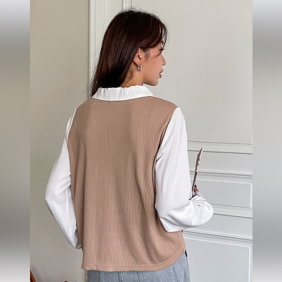 Colorblock collared top - Picture 2 of 4